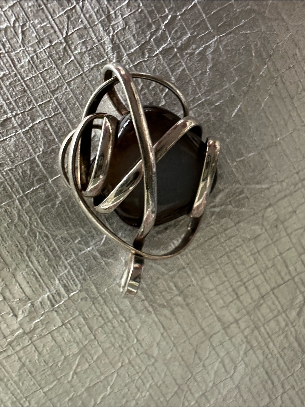 Sterling Silver Gem Stone Swirl Pendant